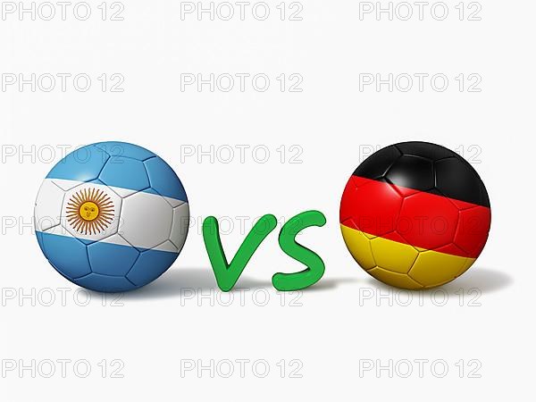 Argentina vs Germany soccer football match concept background