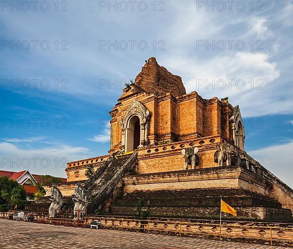 Buddhist temple Wat Chedi Luang. Chiang Mai