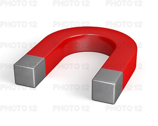 Horseshoe magnet isolated on white background