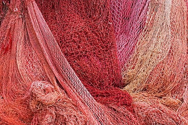 Red fishing nets