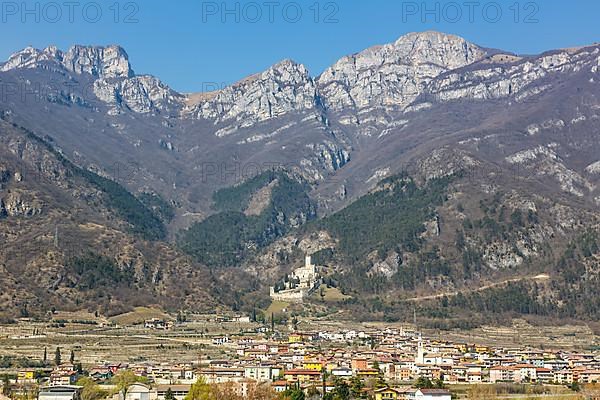 Castello di Avio landscape in Trento Alps mountains in Avio