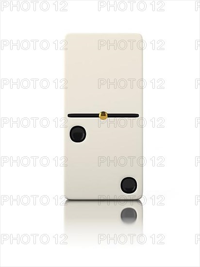 Domino game bone close up isolated on white