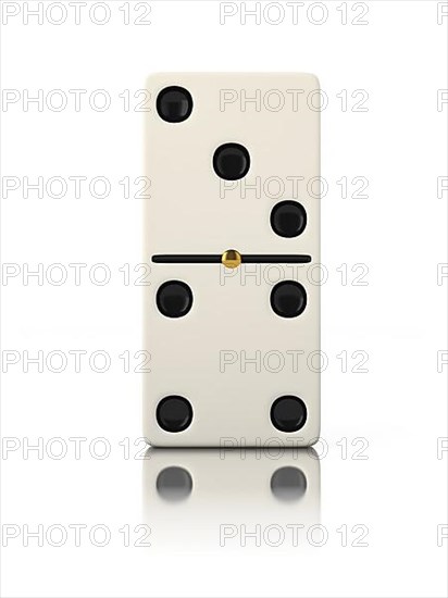 Domino game bone close up isolated on white