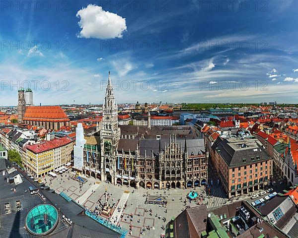 Aerial fish eye view of Munich