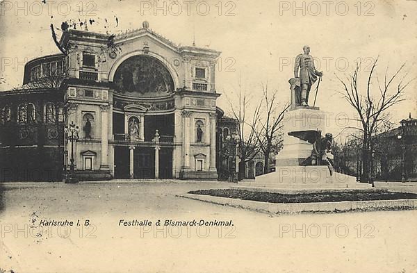 Festival Hall and Bismarck Monument in Karlsruhe