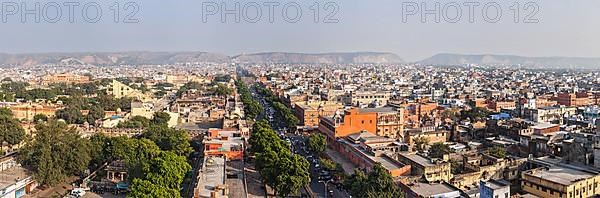 Panorama of aerial view of Jaipur