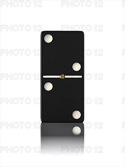 Domino game bone close up isolated on white