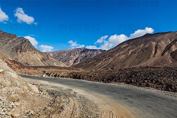 Manali-Leh road to Ladakh in Indian Himalayas near Baralacha-La pass. Himachal Pradesh