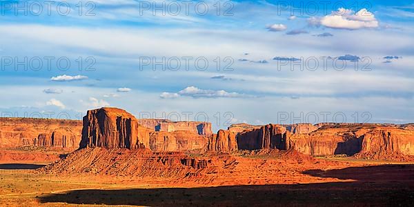 Striking rock formation illuminated by the evening sun