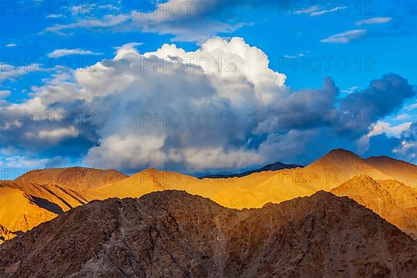 Himalayas mountains on sunset. Ladakh