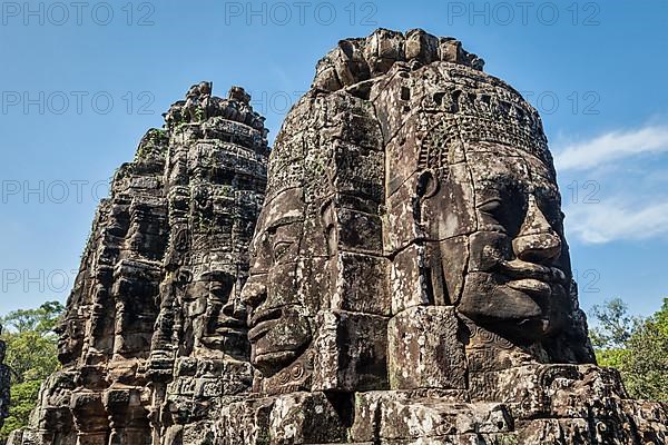 Ancient stone faces of Bayon temple