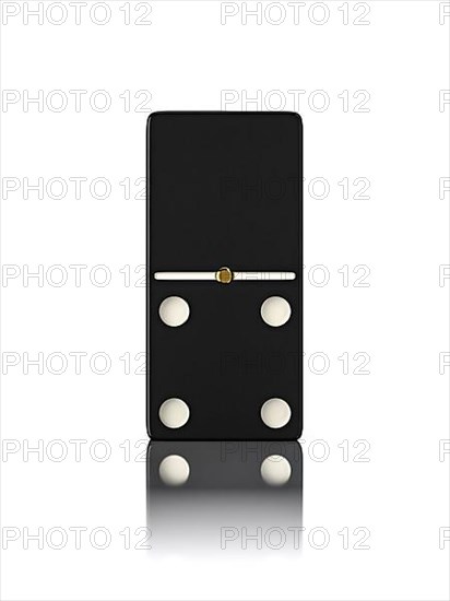 Domino game bone close up isolated on white