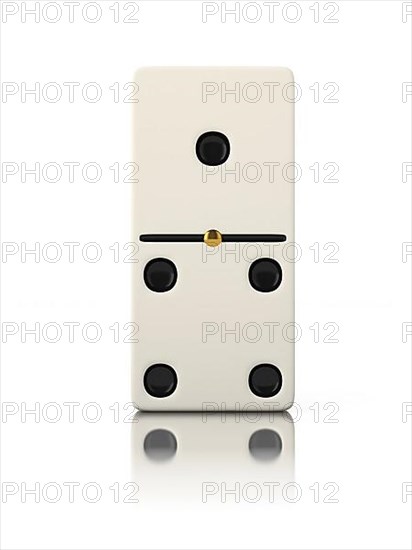 Domino game bone close up isolated on white