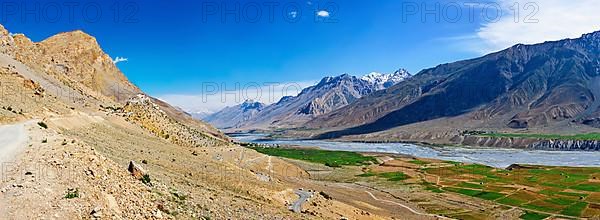 Panorama of Ki Monastery and Spiti Valley