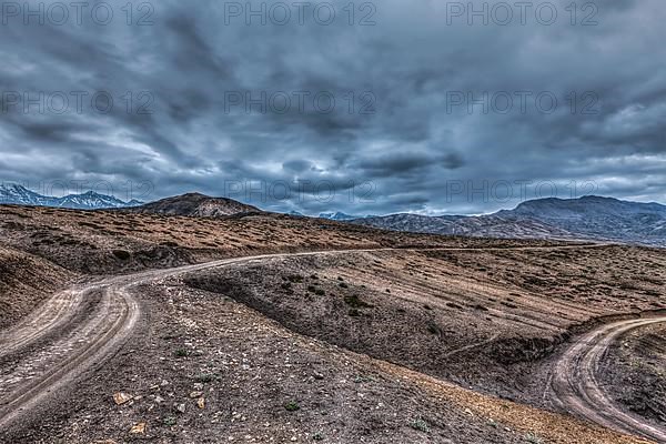 Road in Himalayas. Spiti Valley