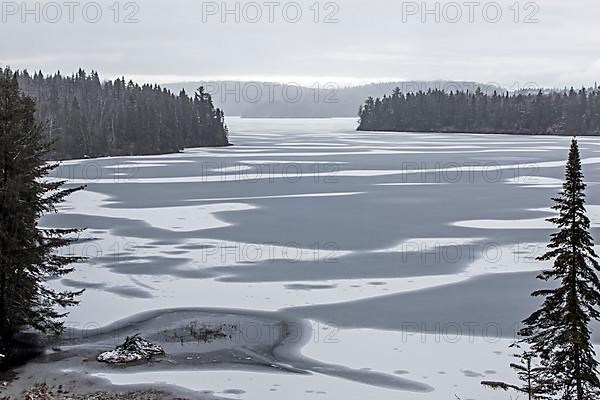 Thaw lake in spring