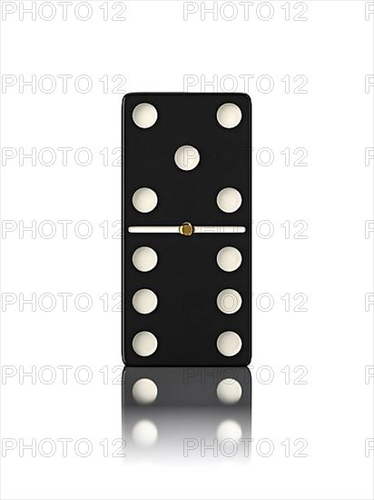 Domino game bone close up isolated on white