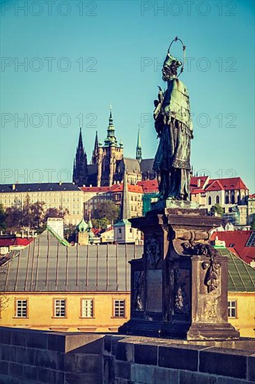 Vintage retro hipster style travel image of John of Nepomuk