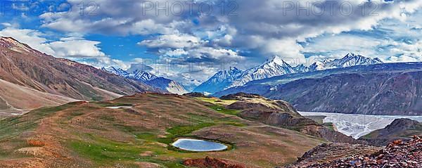 Himalayan landscape panorama. Spiti valley