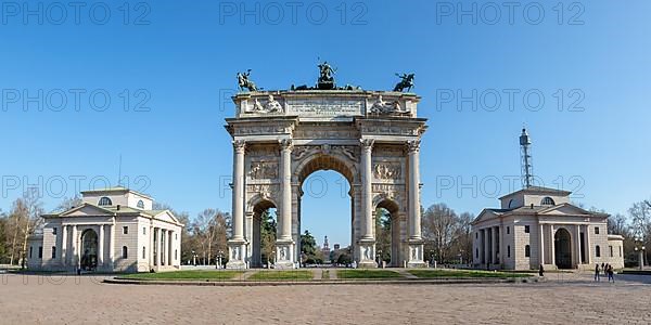 Arco Della Pace Milano Peace Arch Triumphal Arch Gate Travel City Panorama in Milan