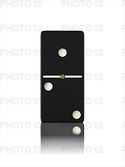 Domino game bone close up isolated on white