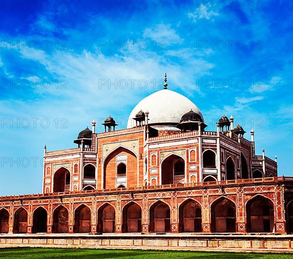 Vintage retro effect filtered hipster style travel image of Humayun's Tomb. Delhi