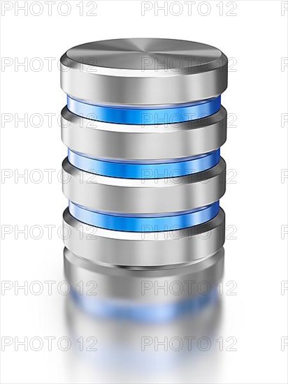 Hard disk drive data storage database icon symbol isolated on white background