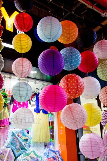 Colorful paper lantern outdoor in the marketplace