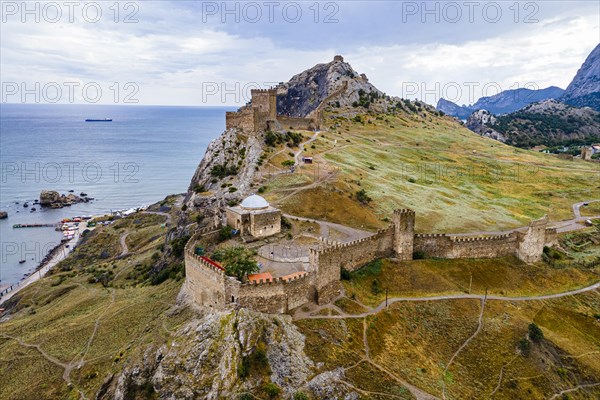 Aerial of the Genoese fortress of Sudak