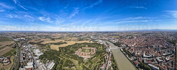 Aerial of the star shaped Citadel of Alessandria