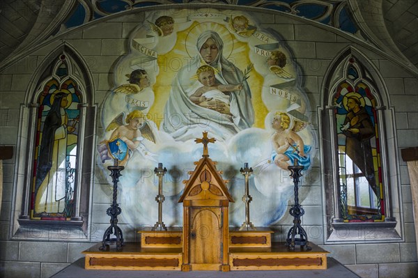 Wall paintings in the war prisoner build Italian Chapel