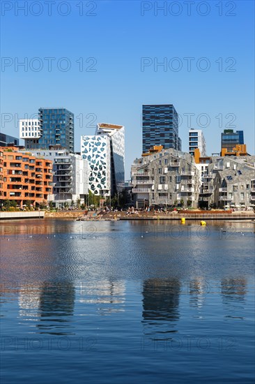 Oslo skyline modern city architecture building in the new Bjorvika district in Oslo