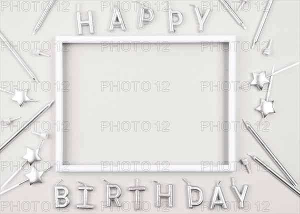 Top view birthday candles with white frame. Resolution and high quality beautiful photo