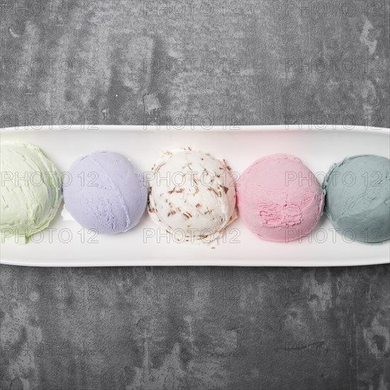 Top view different types ice cream. Resolution and high quality beautiful photo