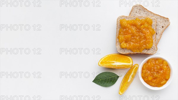 Top view tasty jam bread. Resolution and high quality beautiful photo