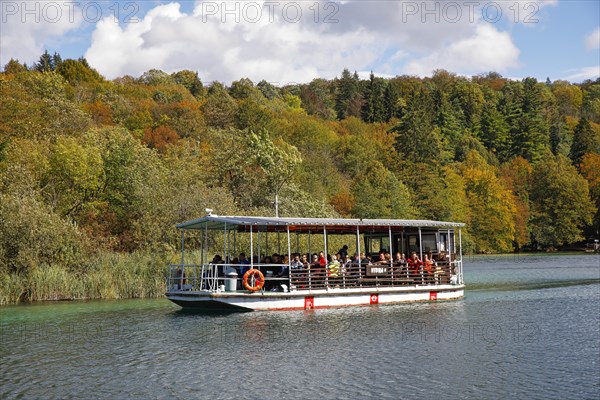 Excursion boat in Plitvice Lakes National Park