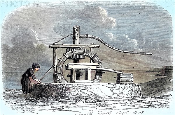 Woman from Trabzon or Trebizonde at a mill in 1870