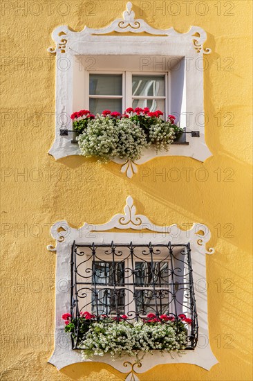 Picturesque windows in the pedestrian zone of Neustadt