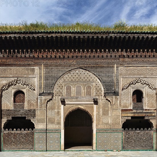 Wooden facade and roof structure