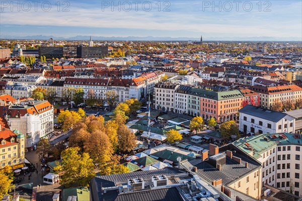 Viktualienmarkt from above in autumn