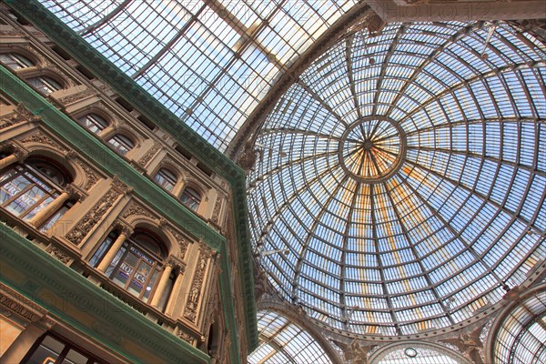 Galleria Umberto I. Shopping arcade covered by a large glass dome