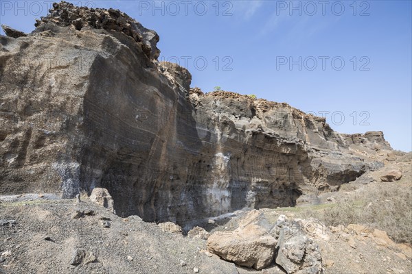 Rocky landscape around the volcano Montana de Guenia