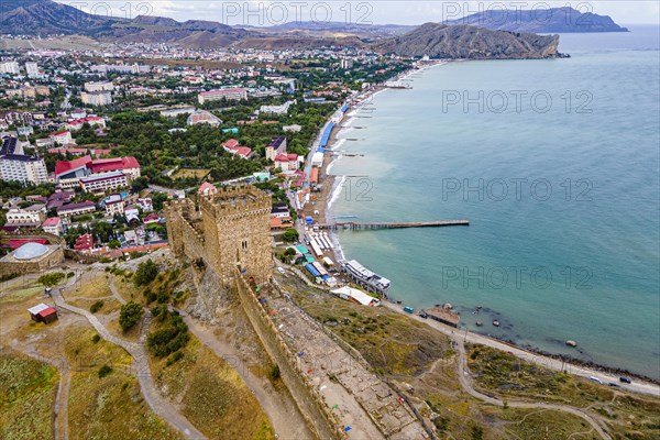 Aerial of the Genoese fortress of Sudak