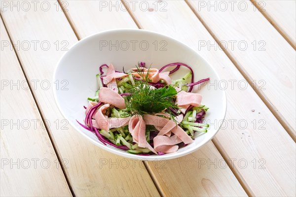 Salad with red and white cabbage