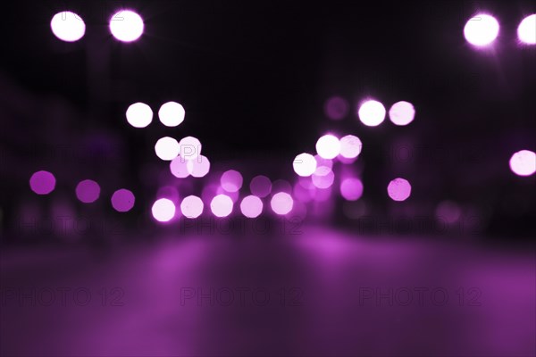 Pink bokeh light street