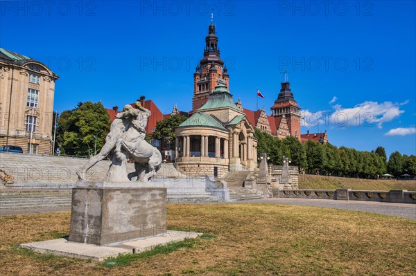 Horse statue before the government office in Szczecin