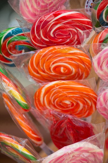 Delicious colorful swirl candy and sweets for kids