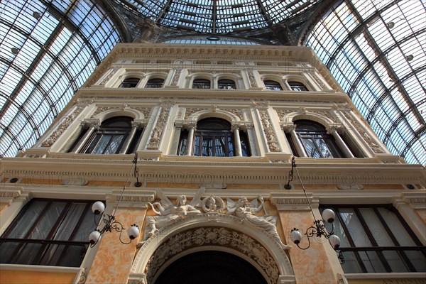 Galleria Umberto I. Shopping arcade covered by a large glass dome