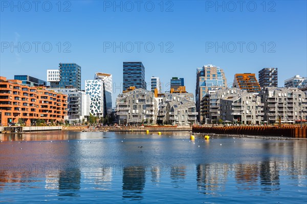 Oslo skyline modern city architecture building in the new Bjorvika district in Oslo