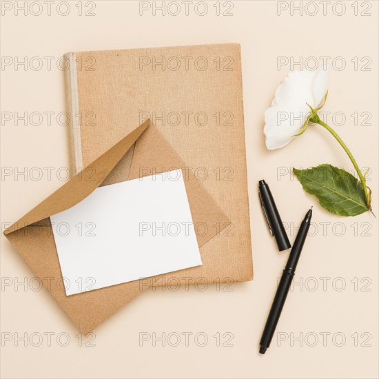 Top view envelope flower book. Resolution and high quality beautiful photo